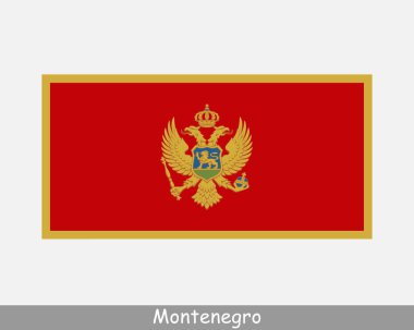National Flag of Montenegro. Montenegrin Country Flag Detailed Banner. EPS Vector Illustration File clipart
