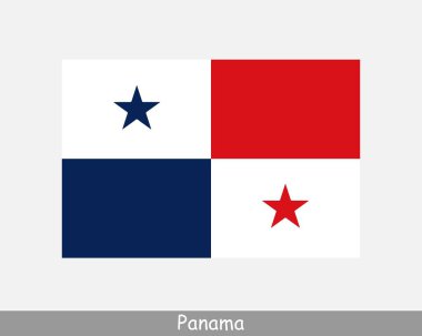 Panama Ulusal Bayrağı. Panama Bayrağı. Panama Cumhuriyeti Banner 'ı Detaylandırdı. EPS Vektör İllüstrasyon Kesme Dosyası