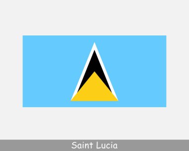Saint Lucia Ulusal Bayrağı. Saint Lucian Country Flag Ayrıntılı Sancak. EPS Vektör İllüstrasyon Kesme Dosyası