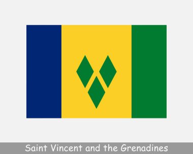 National Flag of Saint Vincent and the Grenadines. Saint Vincentian Country Flag Detailed Banner. EPS Vector Illustration Cut File clipart