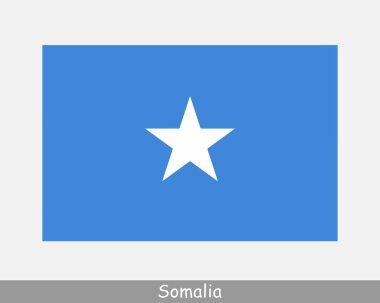 Somali Ulusal Bayrağı. Somali Bayrağı. Federal Somali Cumhuriyeti Banner 'ı detaylandırdı. EPS Vektör İllüstrasyon Kesme Dosyası