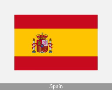 İspanya Ulusal Bayrağı. İspanyol Bayrağı. İspanya Krallığı Ayrıntılı Sancak. EPS Vektör İllüstrasyon Dosyası