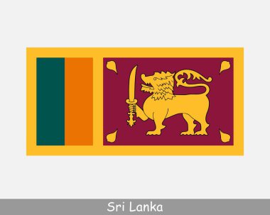 Sri Lanka Ulusal Bayrağı. Sri Lanka Bayrağı. Sri Lanka Demokratik Sosyalist Cumhuriyeti Banner 'ı Detaylandırdı. EPS Vektör İllüstrasyon Kesme Dosyası