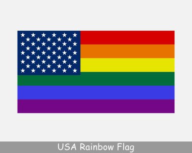 Amerikan Gökkuşağı Bayrağı. ABD Gay Gurur Bayrağı, Amerika LGBTQ Bayrağı. EPS Vektör İllüstrasyon Kesme Dosyası