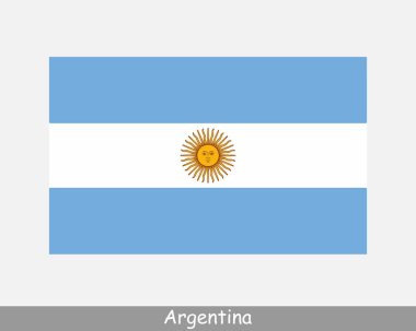 Ulusal Arjantin Bayrağı. Arjantin Bayrağı. Arjantin Cumhuriyeti Banner 'ı Detaylandırdı. EPS Vektör İllüstrasyon Kesme Dosyası