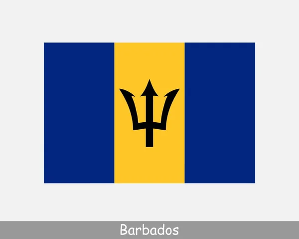 Barbados Nationalflagga Barbadian Country Flag Detaljerad Banner Eps Vektor Illustration — Stock vektor