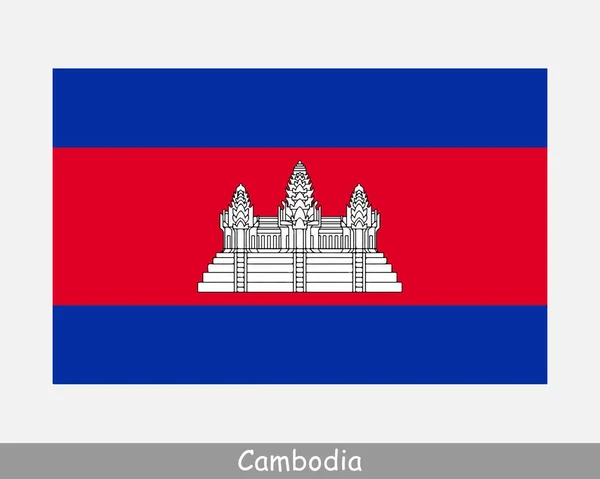 Bandeira Nacional Camboja Bandeira Camboja Reino Camboja Bandeira Detalhada Arquivo — Vetor de Stock