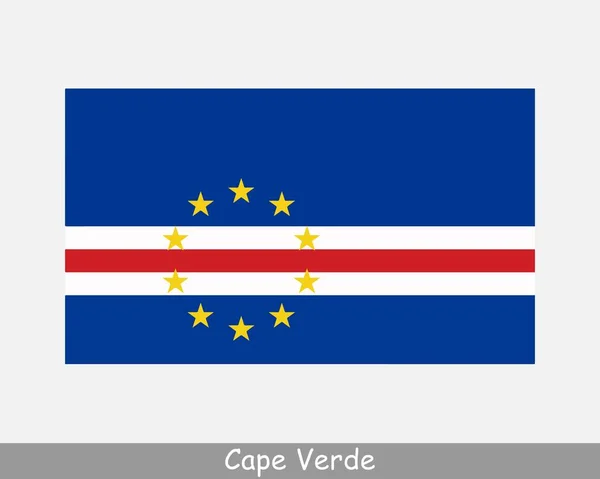 Bandeira Nacional Cabo Verde Bandeira Cabo Verde Bandeira Detalhada República — Vetor de Stock