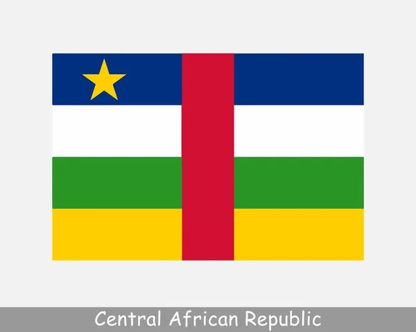 Orta Afrika Cumhuriyeti Ulusal Bayrağı Car Country Flag Detaylı Afişi — Stok Vektör