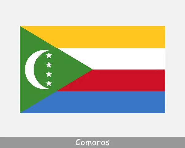 Bandera Nacional Comoras Bandera Comoras Unión Las Comoras Bandera Detallada — Vector de stock