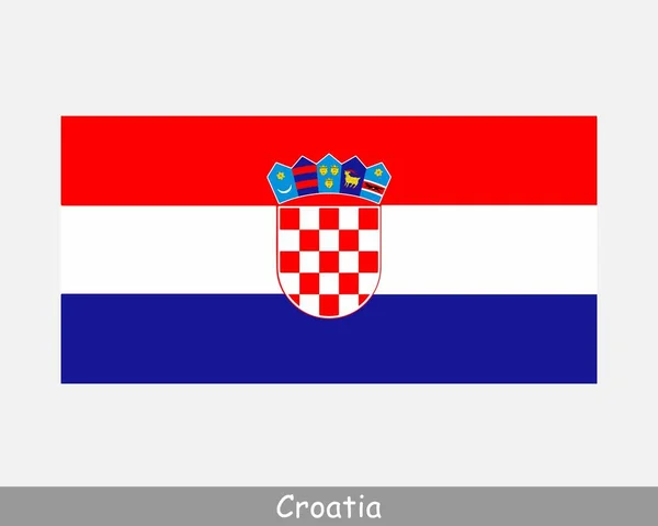 Bandera Nacional Croacia Bandera Croacia República Croacia Banner Detallado Eps — Vector de stock