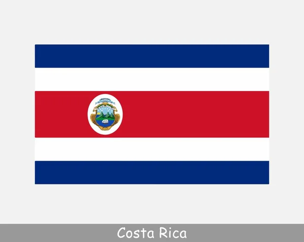 Bandeira Nacional Costa Rica Bandeira País Costa Rica Bandeira Detalhada — Vetor de Stock