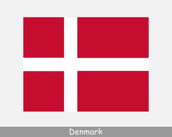 Bandeira Nacional Dinamarca Bandeira País Dinamarquês Reino Dinamarca Bandeira Detalhada — Vetor de Stock