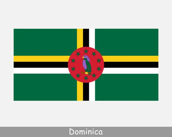 National Flag Dominica Dominican Country Flag Commonwealth Dominica Detailed Banner — Stock Vector