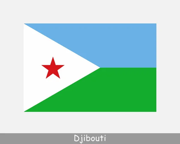 Bandeira Nacional Djibuti Bandeira País Jibutiano República Djibuti Bandeira Detalhada —  Vetores de Stock