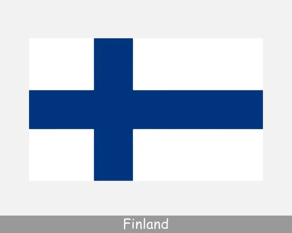 Bandeira Nacional Finlândia Bandeira País Finlandês Bandeira Detalhada República Finlândia —  Vetores de Stock