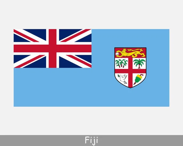 Fijis Flagga Fijian Country Flag Republiken Fiji Detaljerad Banner Eps — Stock vektor