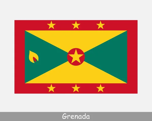 Grenadas Nationalflagga Grenadinsk Flagga Detaljerad Banner Eps Vektor Illustration Skär — Stock vektor