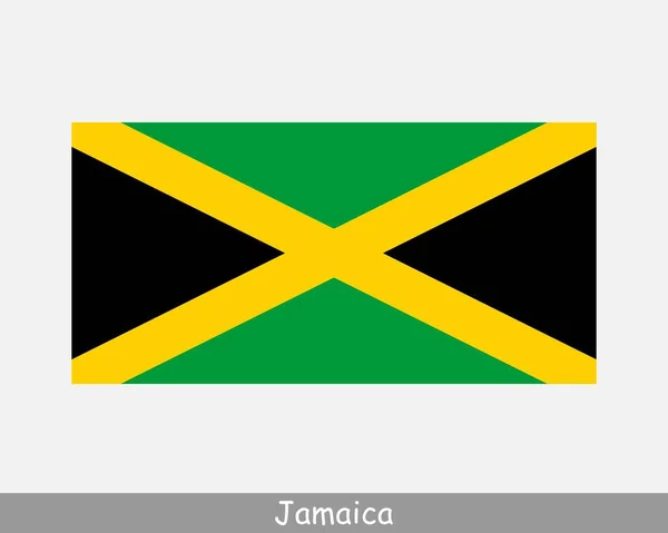 Jamaica Nemzeti Zászlaja Jamaikai Country Flag Részletes Banner Eps Vektor — Stock Vector