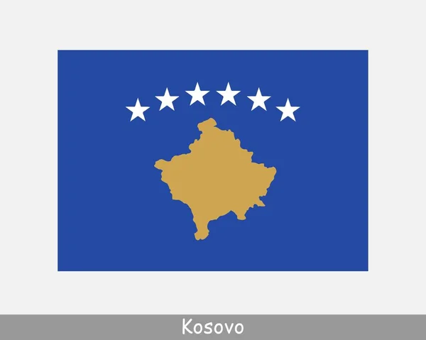 Bandera Nacional Kosovo Bandera Kosovo Banner Detallado República Kosovo Eps — Vector de stock