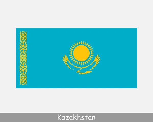 Bandera Nacional Kazajstán Bandera Kazajstán República Kazajstán Banner Detallado Eps — Archivo Imágenes Vectoriales