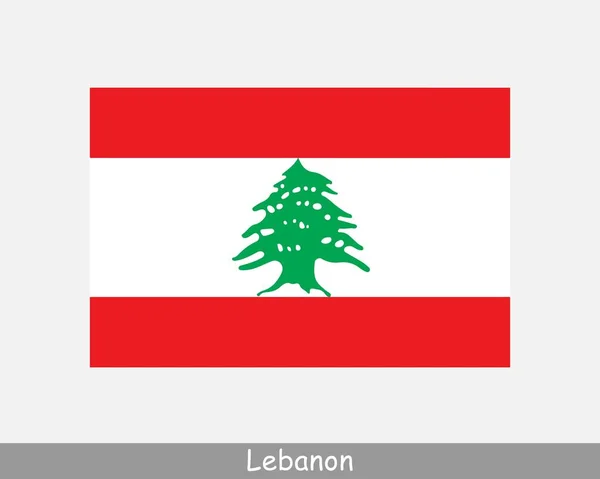 Bandera Nacional Del Líbano Bandera Del País Libanés Banner Detallado — Vector de stock