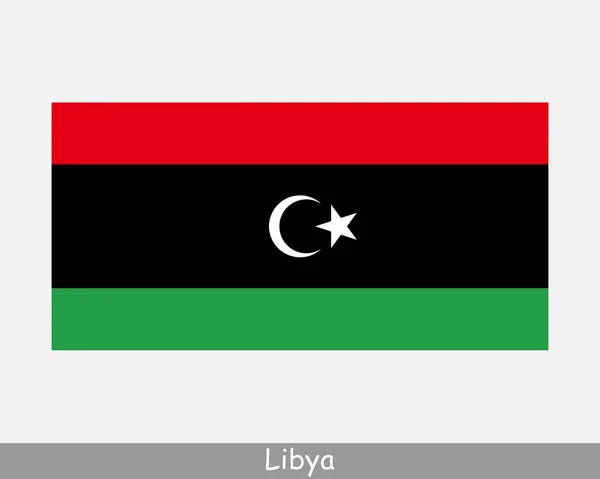 National Flag Libya Libyan Country Flag State Libya Detailed Banner — Stock Vector