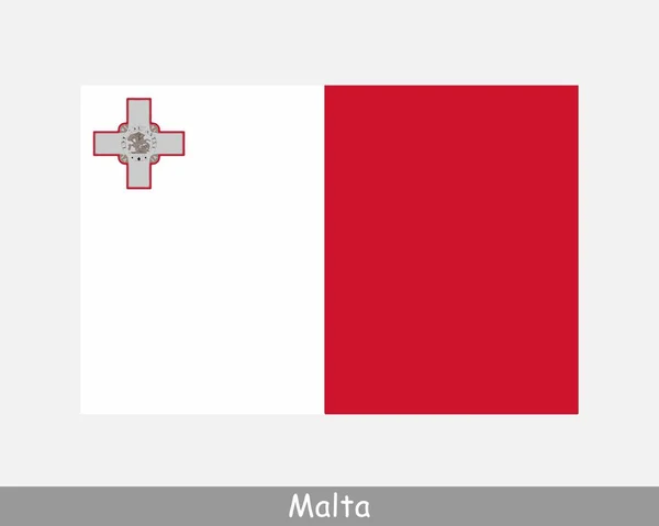 Національний Прапор Мальти Мальтійський Державний Прапор Мальтійська Республіка Детальний Прапор — стоковий вектор