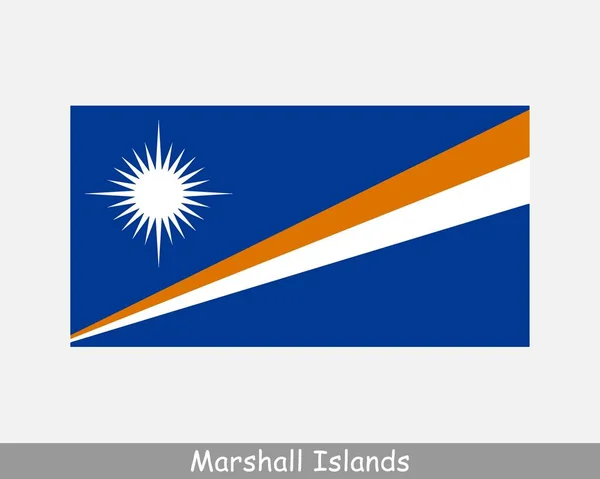 Národní Vlajka Marshallových Ostrovů Marshallova Country Vlajka Republika Marshallovy Ostrovy — Stockový vektor