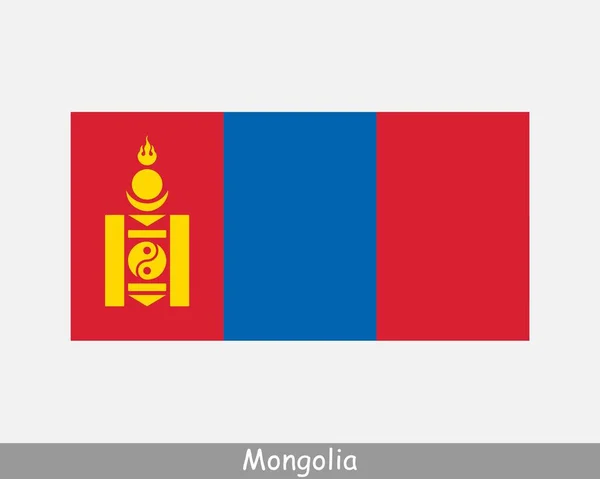 Mongólia Nemzeti Zászlaja Mongol Country Flag Mongol Részletes Banner Eps — Stock Vector