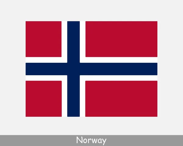 Norges Nationalflagga Norsk Landsflagga Konungariket Norge Detaljerad Banner Eps Vektor — Stock vektor