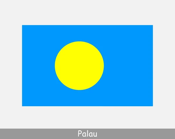 Bandeira Nacional Palau Bandeira Palauan Country Bandeira Detalhada República Palau —  Vetores de Stock