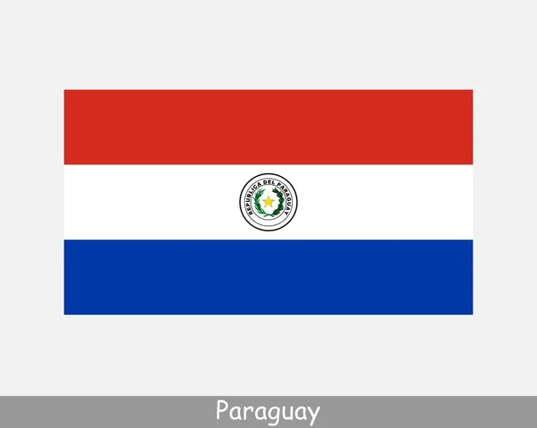 Національний Прапор Парагваю Парагвайський Державний Прапор Paraguay Detailed Banner Eps — стоковий вектор