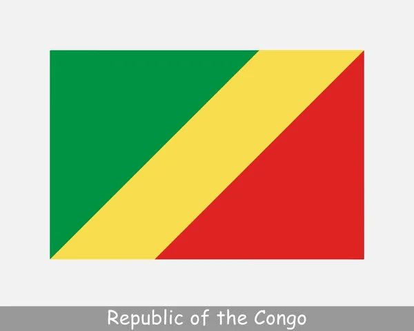 공화국의 브라자빌 Congo Brazzaville 미국의 국기이다 Eps Vector Illustration Cut — 스톡 벡터