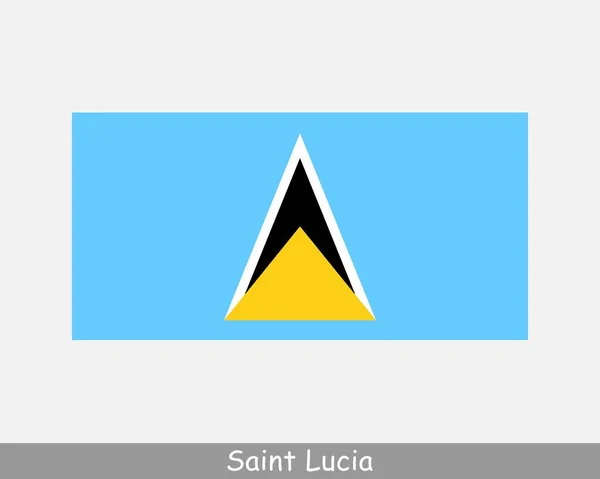 Saint Lucias Nationalflagga Saint Lucian Country Flag Detaljerad Banner Eps — Stock vektor