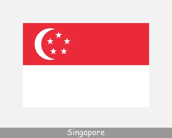 Bandera Nacional Singapur Bandera Singapur Banner Detallado República Singapur Eps — Vector de stock