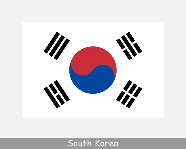 Εθνική Σημαία Της Νότιας Κορέας Σημαία Νότιας Κορέας Δημοκρατία Της — Διανυσματικό Αρχείο
