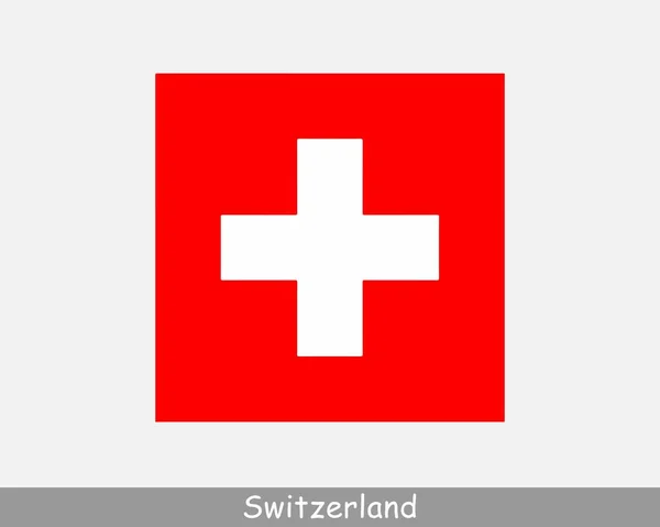 Bendera Nasional Swiss Bendera Negara Swiss Konfederasi Swiss Detailed Banner - Stok Vektor