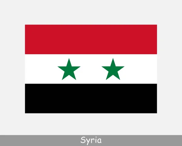 Bandera Nacional Siria Bandera Siria Banner Detallado República Árabe Siria — Vector de stock