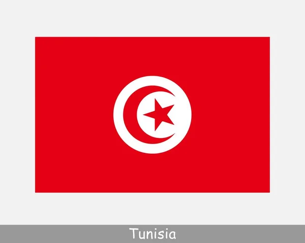 National Flag Tunisia Tunisian Country Flag Republic Tunisia Detailed Banner — Stock Vector