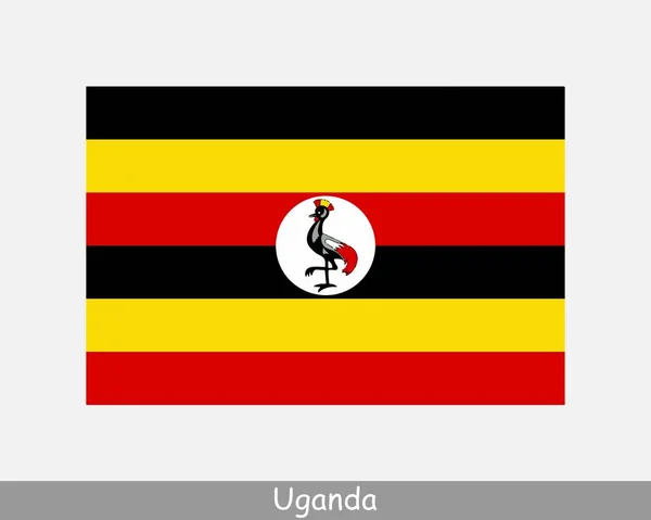 Nationalflagge Ugandas Ugandische Flagge Republik Uganda Detailliertes Banner Eps Vector — Stockvektor