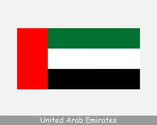Bandera Nacional Los Emiratos Árabes Unidos Bandera Eau Emirati Detailed — Vector de stock