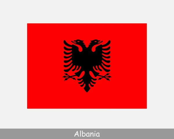 Bandera Nacional Albania Bandera Albania Banner Detallado República Albania Eps — Vector de stock
