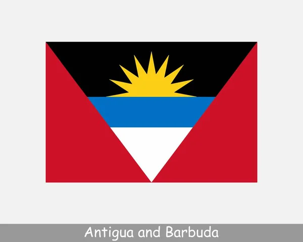 Antigua Barbuda Ulusal Bayrağı Antiguan Barbudan Ülke Bayrağı Ayrıntılı Sancak — Stok Vektör