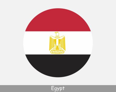 Egypt Round Circle Flag. Egyptian Circular Button Banner Icon. EPS Vector