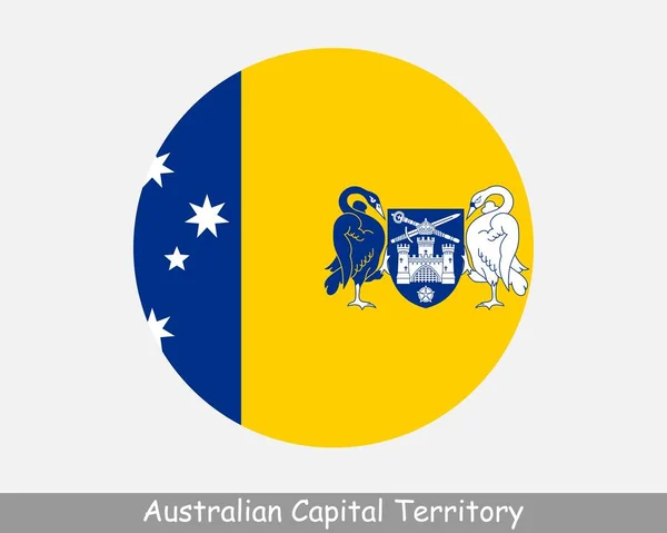 Australian Capital Territory Australia Circle Flag Act Australian Circular Button — Vettoriale Stock