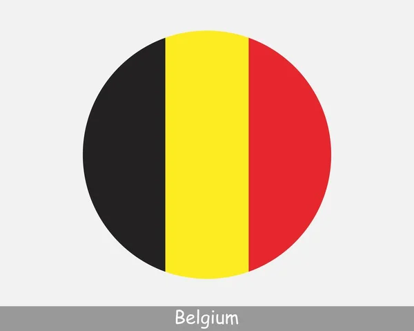 Belgium Circle Flag Belgian Circular Button Banner Icon Eps Vector — 스톡 벡터