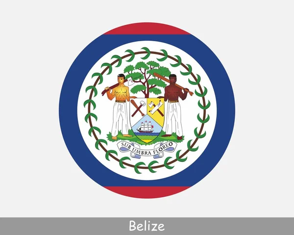 Belize Runde Kreisfahne Belizean Kreisförmigen Knopf Banner Symbol Eps Vektor — Stockvektor