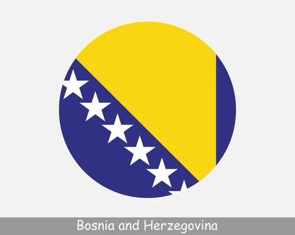 Bosnia Herzegovina Circle Flag Bosnian Herzegovinian Circular Button Banner Icon — Διανυσματικό Αρχείο