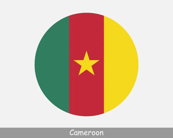 Kamerun Runde Kreisfahne Kamerunisches Kreisförmiges Bannersymbol Eps Vektor — Stockvektor